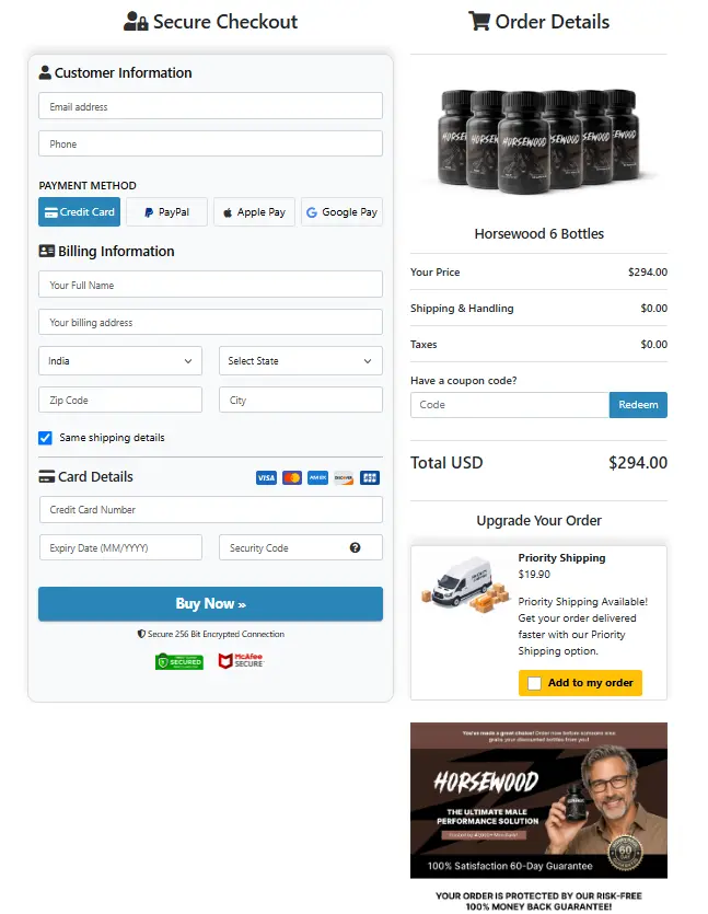 Horsewood- Secure Page